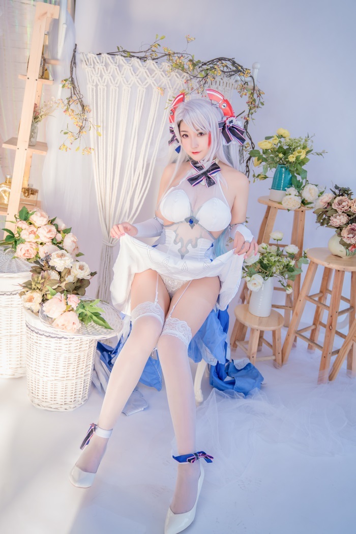 人气动漫Coser@猫九酱sakura 碧蓝誓约 洁白婚沙COS [95P/170MB]插图3