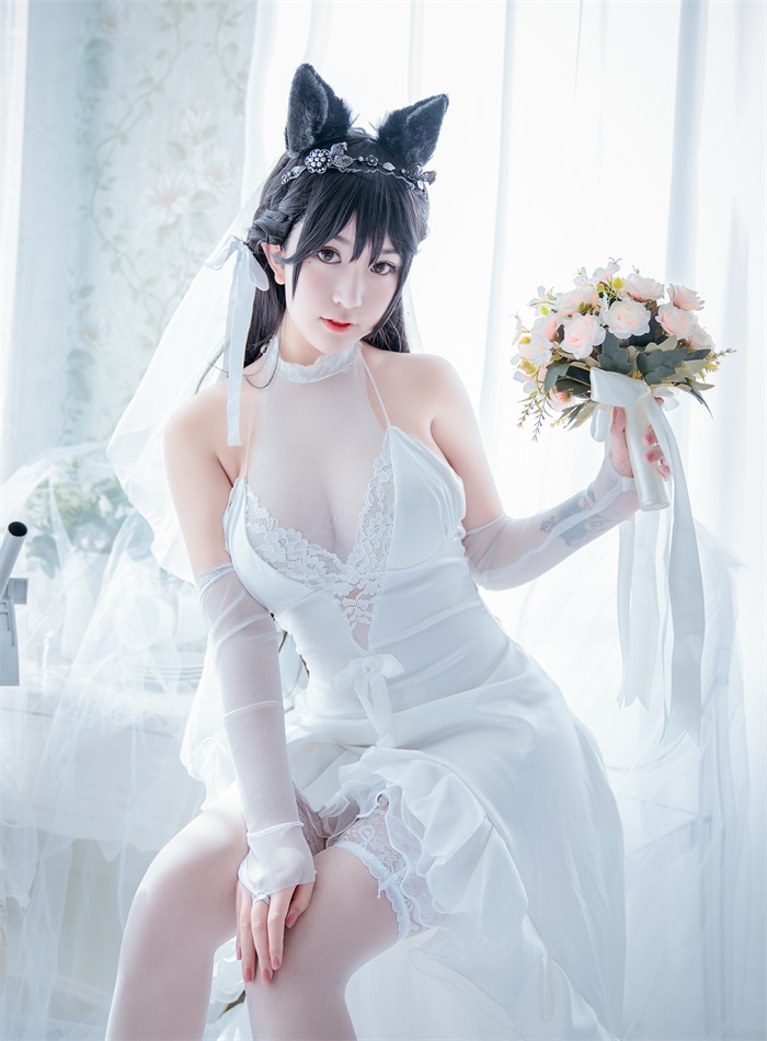 人气动漫Coser@猫九酱sakura 碧蓝誓约 洁白婚沙COS [95P/170MB]插图2