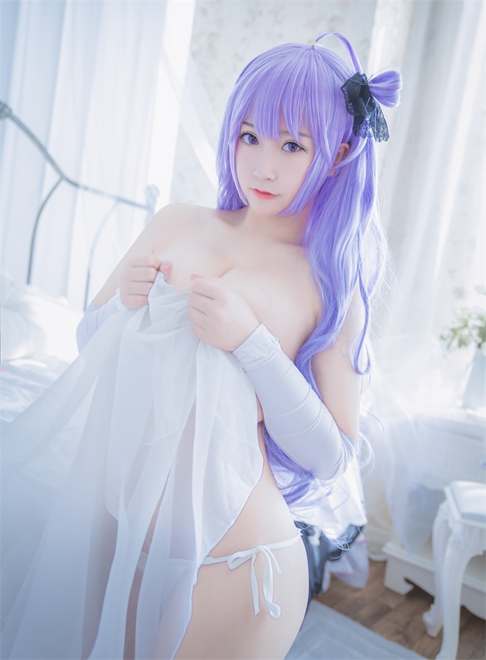 人气动漫Coser@猫九酱sakura 碧蓝誓约 洁白婚沙COS [95P/170MB]-萌图网