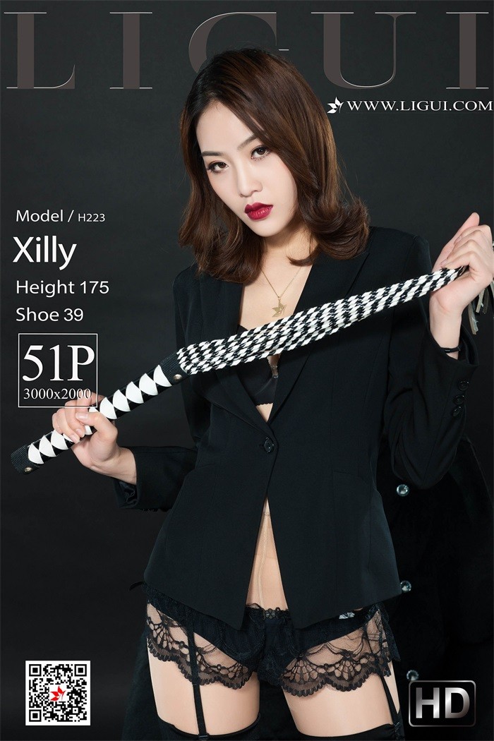 [Ligui丽柜] 2019.09.04 黑丝丽人 Model Xilly [51+1P/114MB]插图1