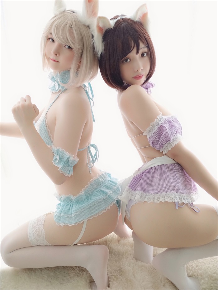 人气Coser@一小央泽&雯妹 – 《风铃花与薰衣草》[48P/3V/125MB]插图1