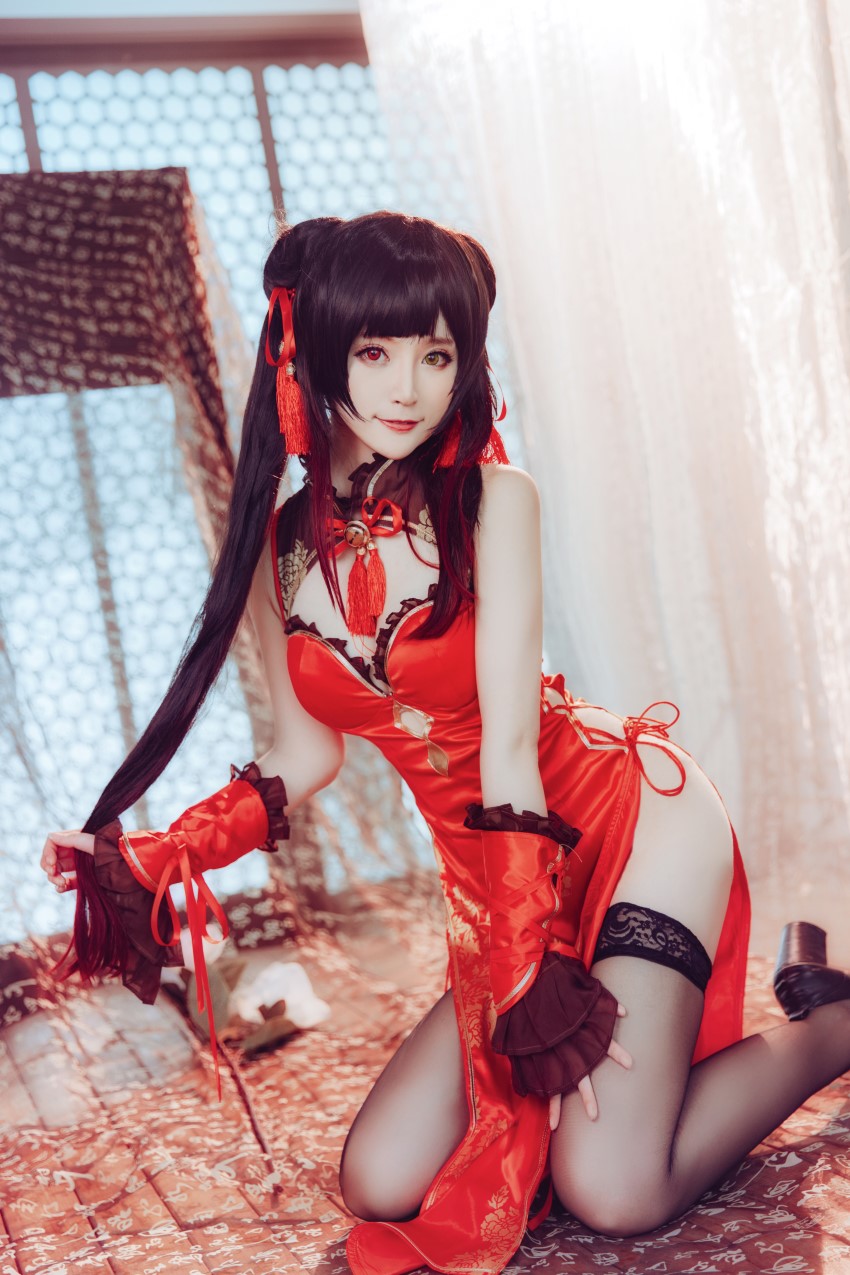 网红Coser@yui金鱼 – 时崎狂三 旗袍 [8P/105MB]插图3