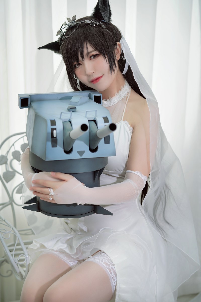 微博人气Coser@半半子 爱宕花嫁 [29P/16M]插图1