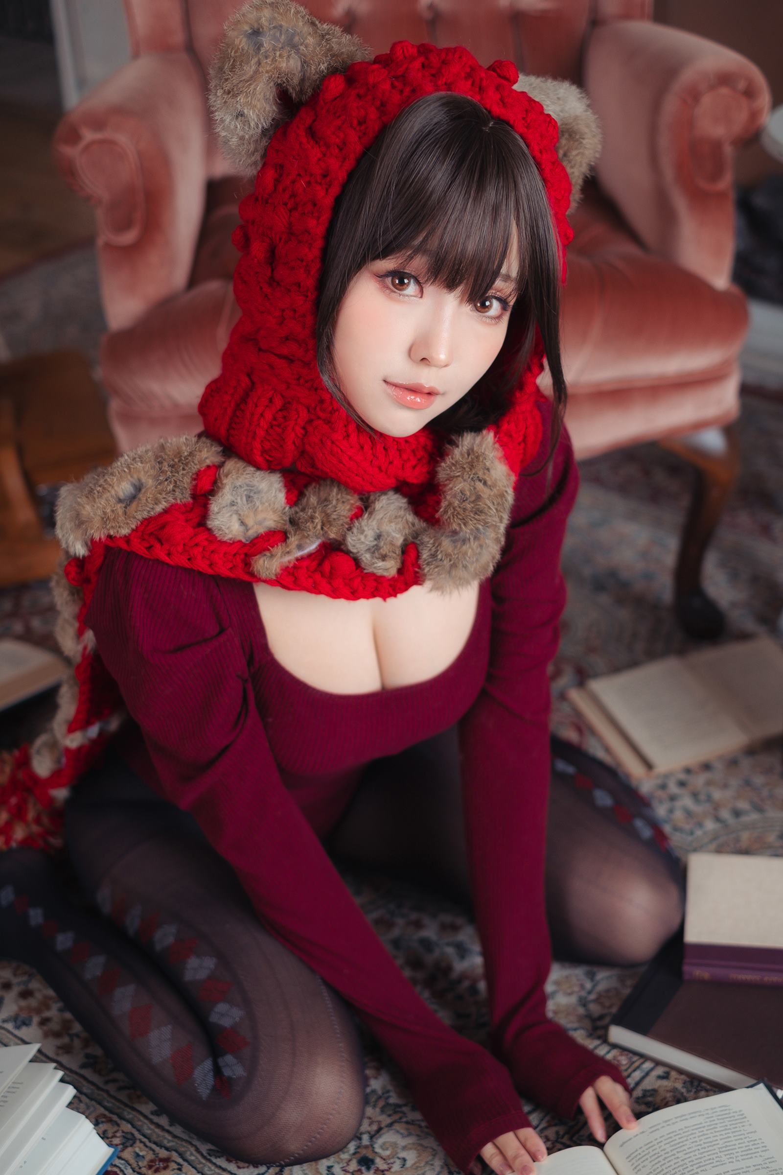 Ely_eee(ElyEE子) – 红色 KNITTING[52P/110MB]插图2