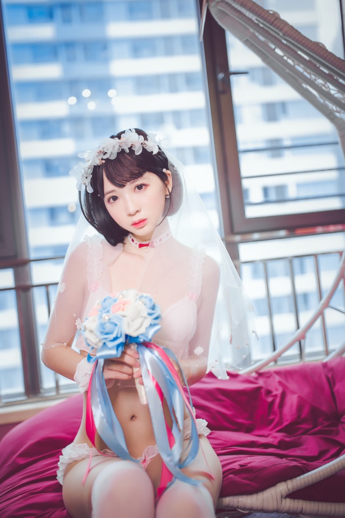 网红Coser@疯猫ss – 梦中的婚礼 洁白的婚纱 [49P/319MB]-萌图网