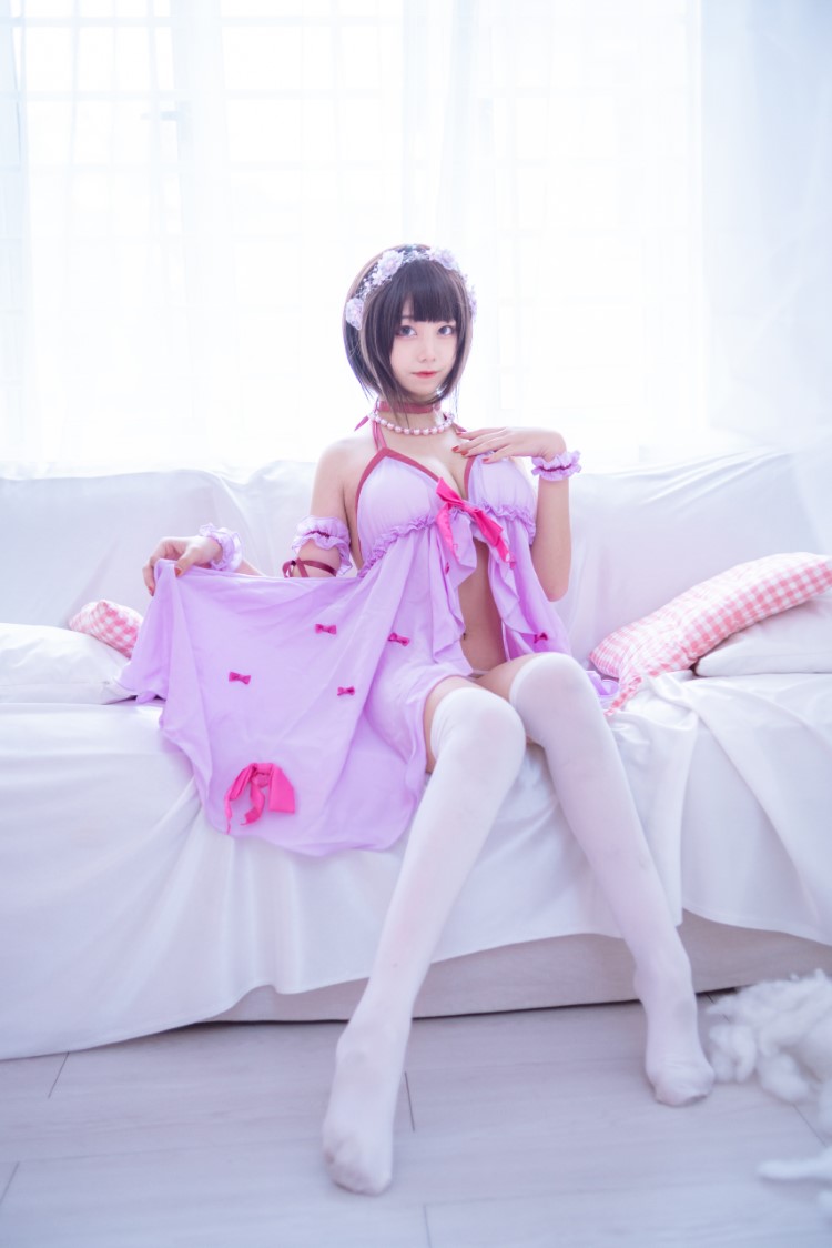 微博二次元coser@蜜汁猫裘  加藤惠睡衣 [14P/173MB]插图3