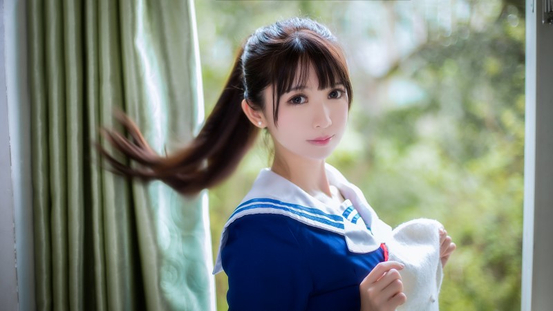 网红Coser@鳗鱼霏儿 – 圣人惠之校服[8P/124MB]插图1