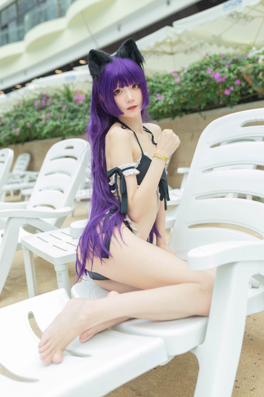 微博红人Coser@五更百鬼 – 黑猫泳装 [12P/23MB]插图3