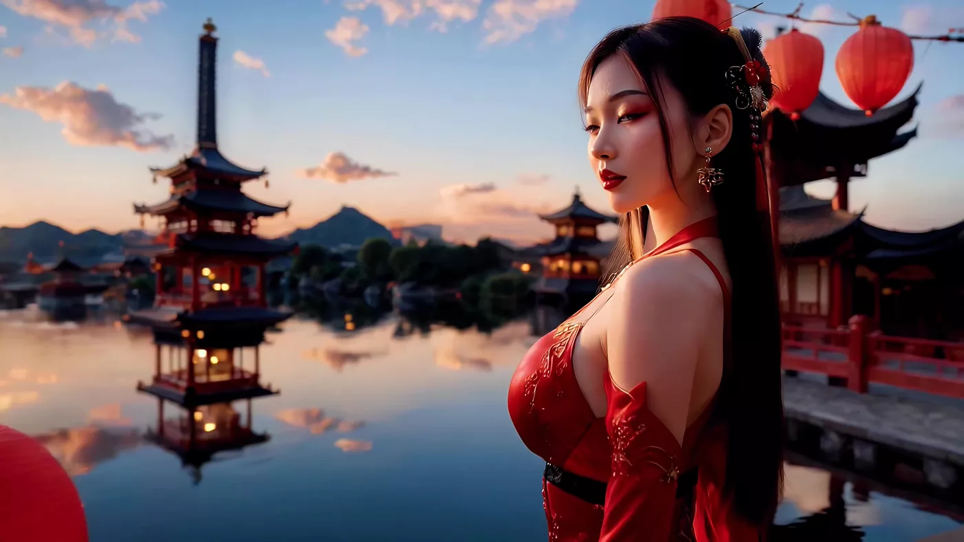 AI绘画 464 The Scarlet Geisha_ Passion in Every Step[20P/1V/239MB]插图2