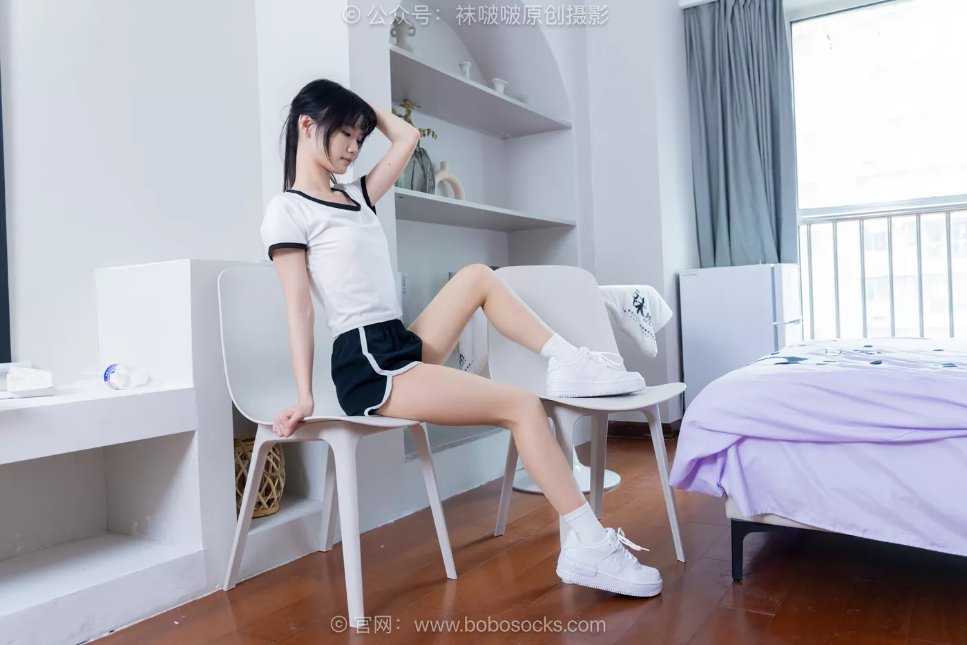 [BoBoSocks袜啵啵]NO.488 甜甜圈 板鞋、白棉袜、薄肉丝[146P/1V/7.21GB]插图3