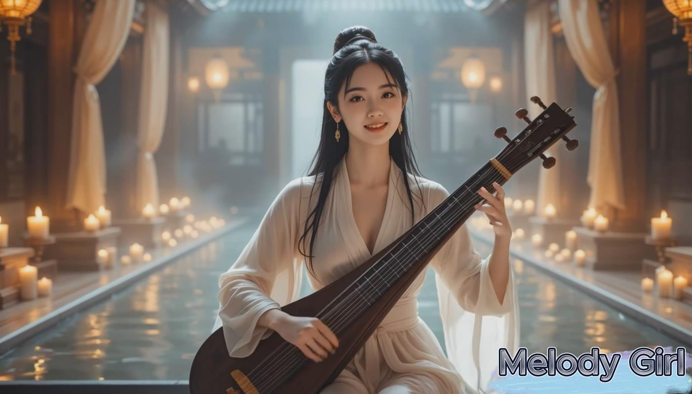 AI Video 038 Graceful Maidens in Imperial Palace 💖 Traditional Chinese Guzheng Music[4K1V5.09GB]-萌图网