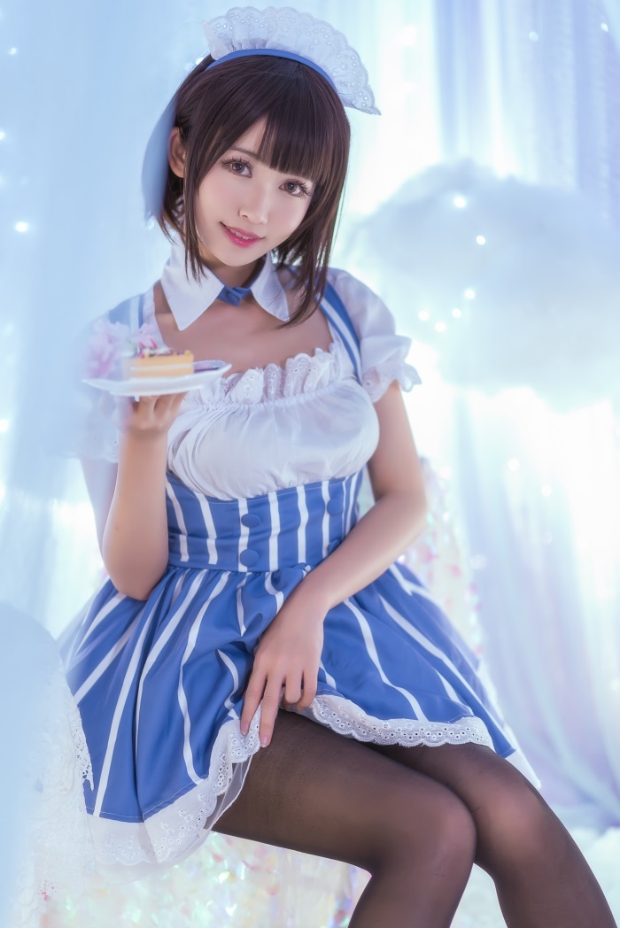 人气动漫Coser@鳗鱼霏儿 – 加藤惠 黑丝女仆 [19P/176MB]-萌图网