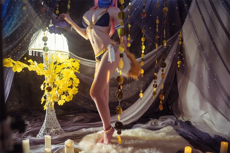 人气动漫Coser@爱老师_PhD Fate 玉藻前 舞娘兽耳泳装 [19P/176MB]