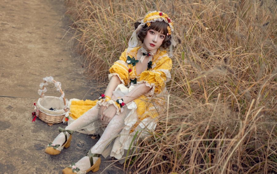 阿包也是兔娘 – lolita黄裙[12P/97MB]插图3