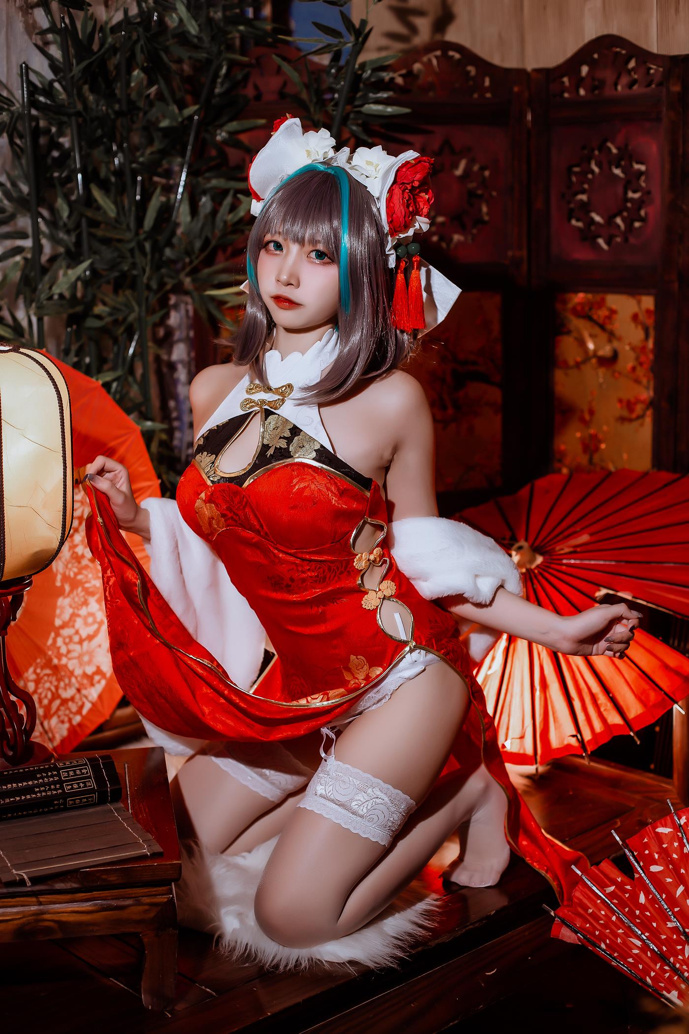 二佐Nisa – 碧蓝 柴郡旗袍[32P/591MB]插图4