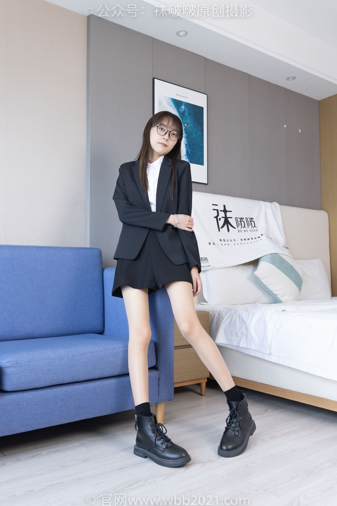 [BoBoSocks袜啵啵]NO.280 稚予-马丁靴、高跟鞋、黑棉袜、肉丝[145P/1V/5.61GB]插图2