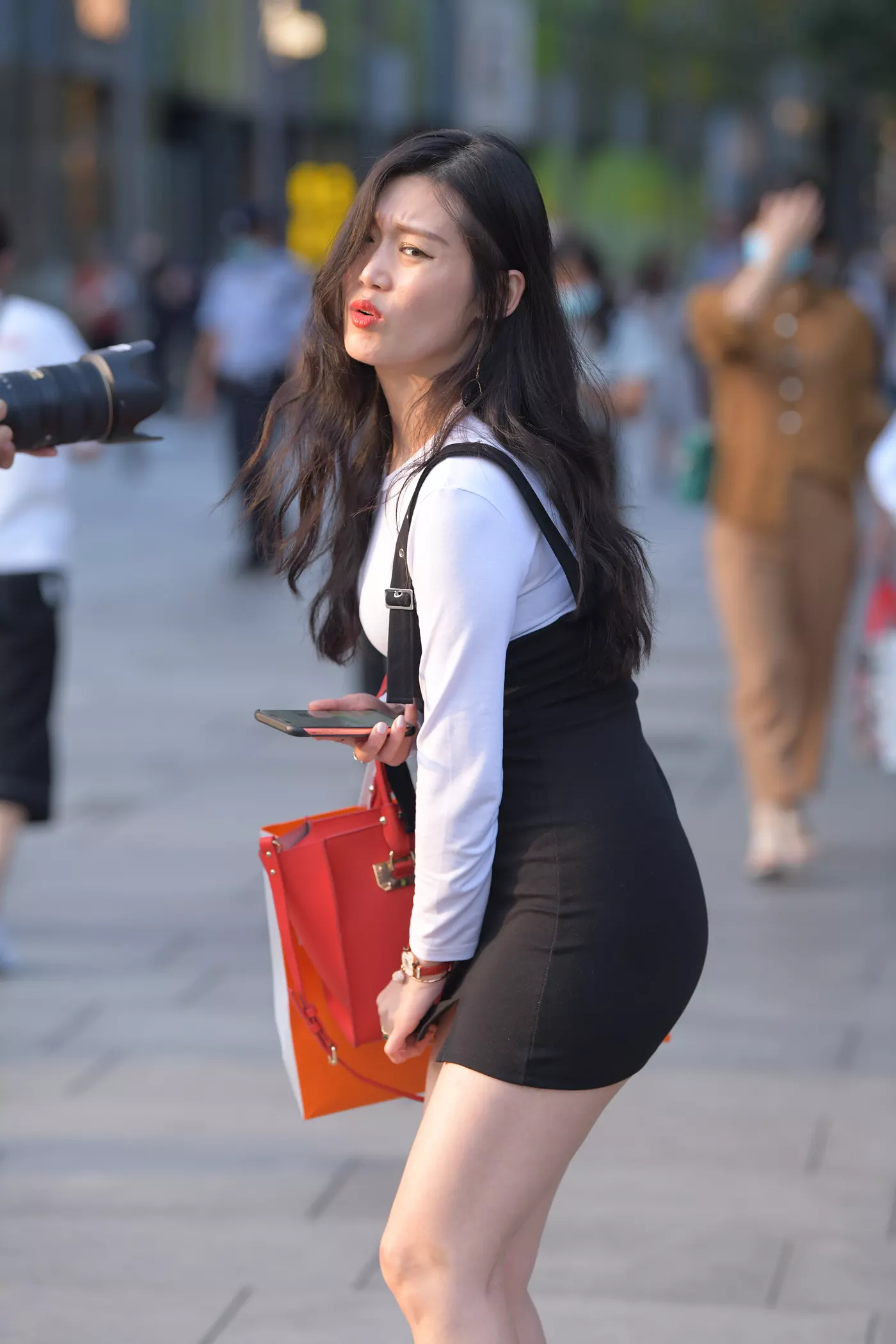 精选街拍作品 NO.4541 黑色紧身包臀裙凉高美脚[168P/287MB]插图3