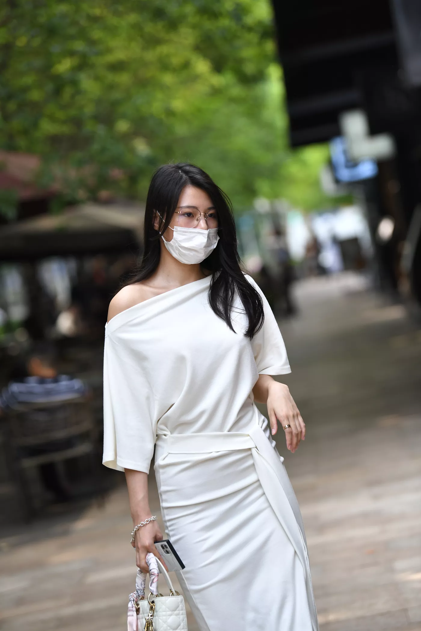 精选街拍作品 NO.4591 端庄白色连衣裙[59P/107MB]插图1