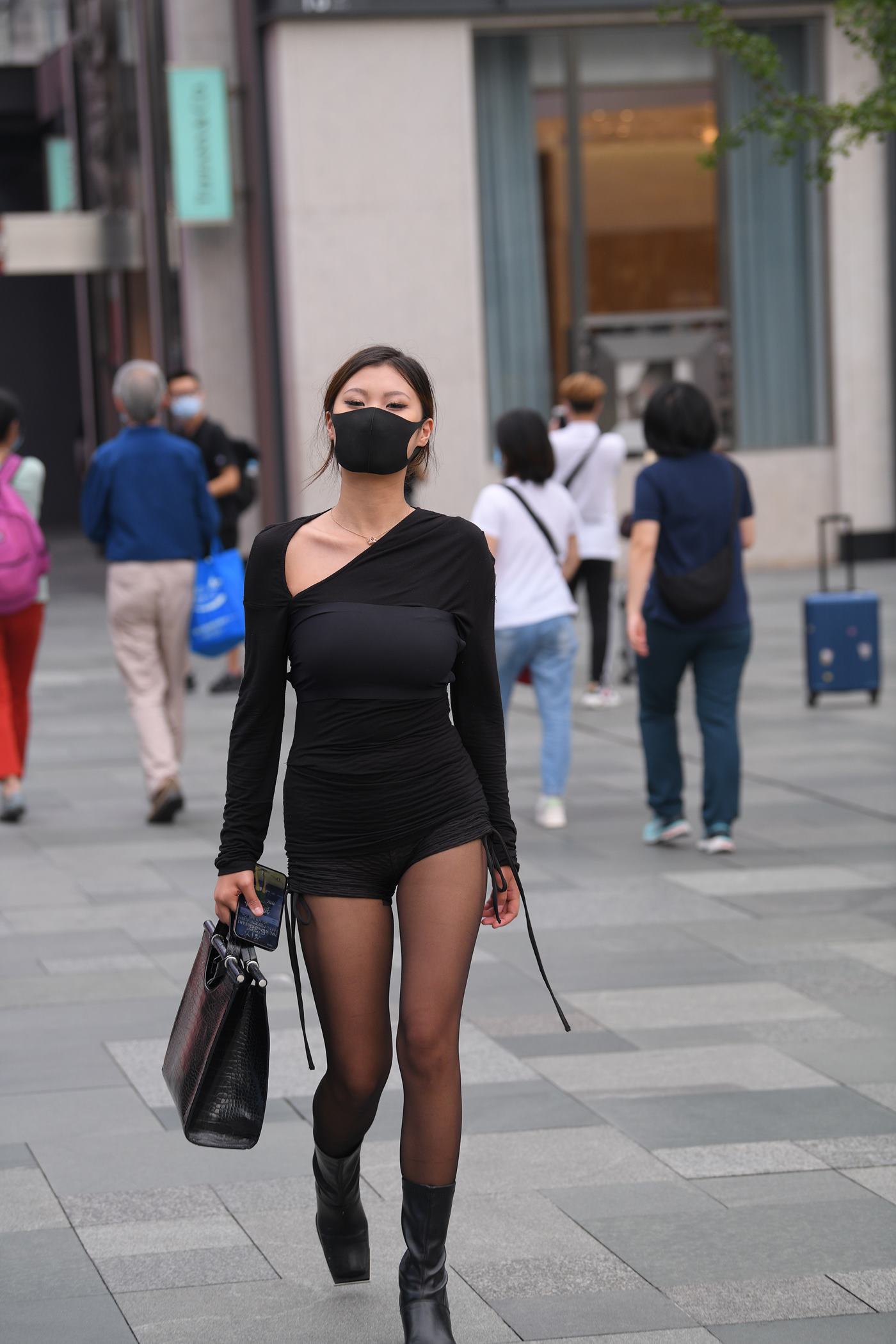 精选街拍作品 NO.4941 短靴短裤黑色搭配[120P/234MB]插图2