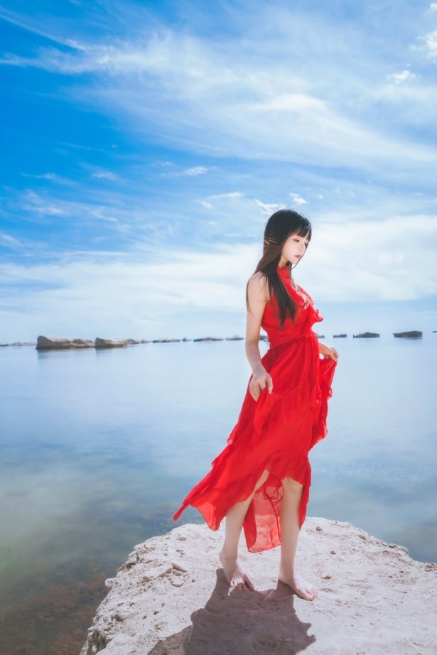 [喵糖映画]VOL.372 海边红裙 [25P/461MB]-萌图网