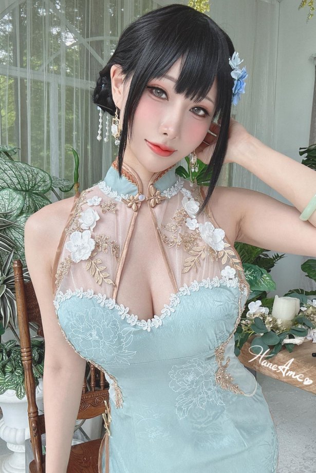 Hane Ame 雨波写真 - 綠韻旗袍[29P/1V/382MB]-萌图网