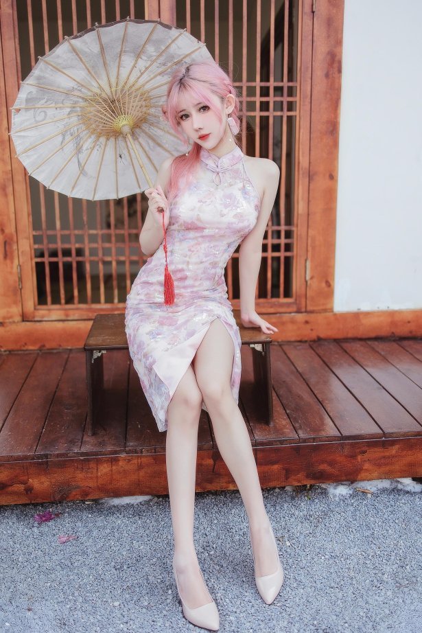 仙女月 - 粉色旗袍[20P/170MB]-萌图网